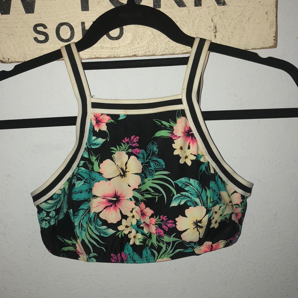 Floral Halter Swim Top